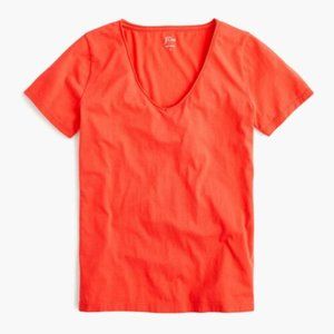 NWT J.Crew Supersoft Supima® Raw-edge V-neck T-shirt Size M
